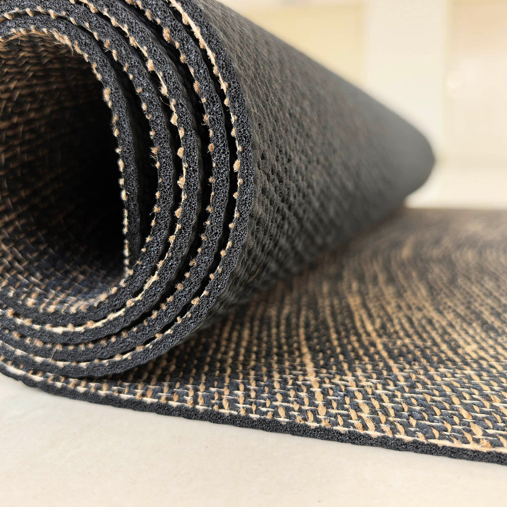 Alfombra de goma natural de yute de 4 mm (ancho extra)
